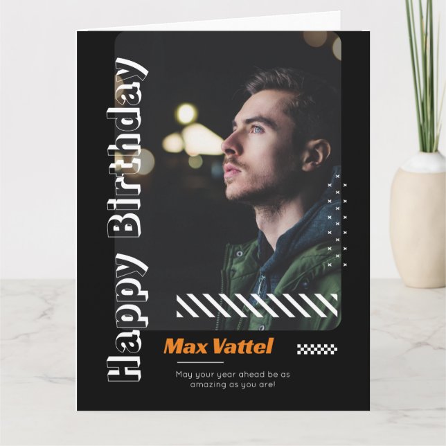 Cartão Feliz Aniversário Adulto personaliza saudação (Frente)