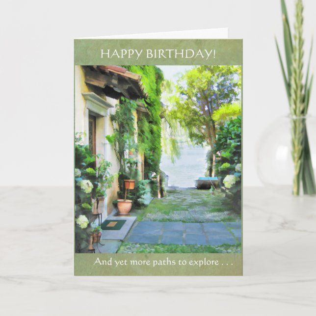 Cartão Feliz aniversário — ainda mais caminhos para explo (Frente)