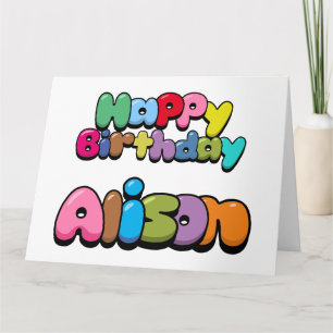 Cartão Feliz aniversário Alison