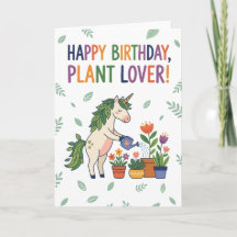 Feliz Aniversário Amante de Plantas Unicórnio Rega