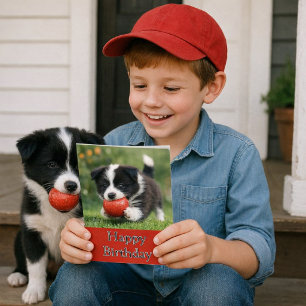 Cartão Feliz Aniversário Amantes de Cães Crianças