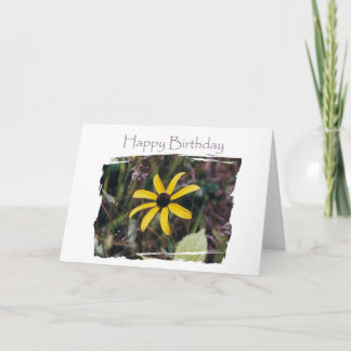 Cartão Feliz Aniversário Amarelo Flor para Amigo