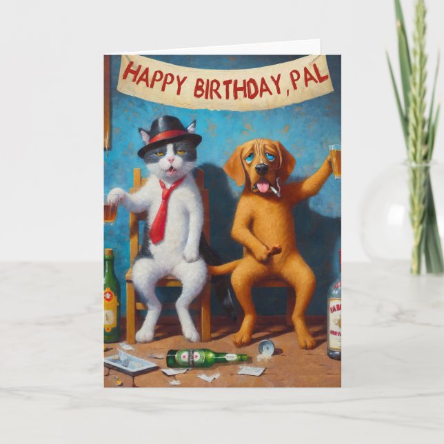 Cartão Feliz aniversário, amigo (Frente)