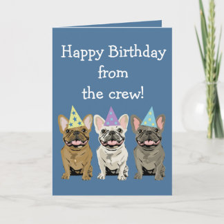Cartão Feliz aniversário - Amigos do Bulldog Francês