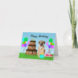 Cartão Feliz Aniversário Anatolian Shepherd Dog no Aniver