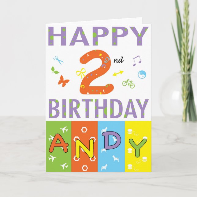 Cartão Feliz aniversário Andy (Frente)