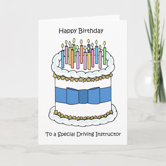 Cartão Feliz Aniversário ao Instrutor de Condução (Frente)