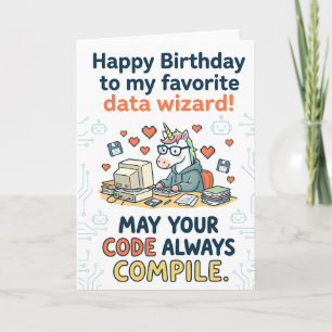 Cartão Feliz Aniversário ao Meu Feiticeiro de Dados Favor