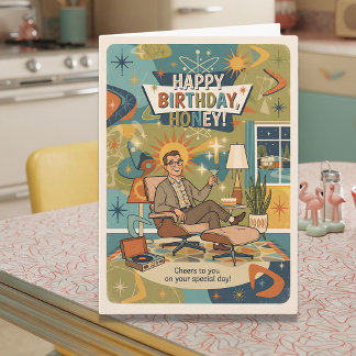 Cartão Feliz Aniversário ao meu Marido | Divertido Retro