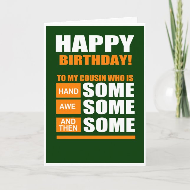 Cartão Feliz aniversário ao meu primo (Frente)