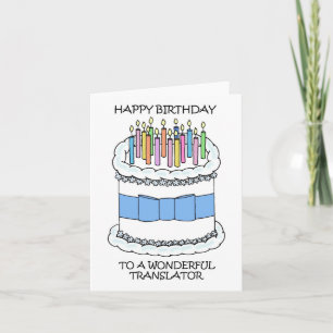 Cartão Feliz Aniversário ao Tradutor