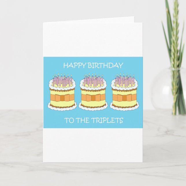 Cartão Feliz aniversário aos Triplets (Frente)