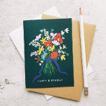 Cartão Feliz aniversário Aquarela Buquê Floral<br><div class="desc">Faça-os se sentirem especiais que você se lembrou do seu aniversário com este lindo buquê floral pintado à mão.</div>