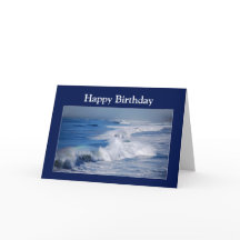 Feliz Aniversário Arco-Íris Sobre As Ondas Oceânic