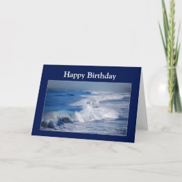 Cartão Feliz Aniversário Arco-Íris Sobre As Ondas Oceânic