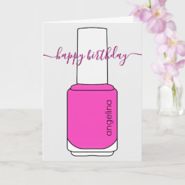 Cartão Feliz Aniversário Arte Polonesa nas unhas