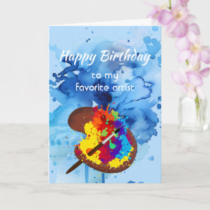 Cartão Feliz Aniversário Artista Favorito Arte de Pintura