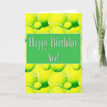 Feliz Aniversário Ás, Carta de Bola de Tênis