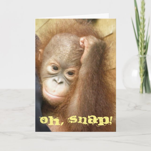 Cartão Feliz aniversário atrasado Oh Snap (Frente)