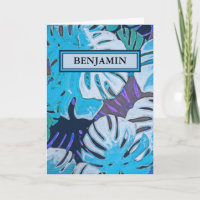 Feliz Aniversário Azul Aquarela Personalizado Botâ