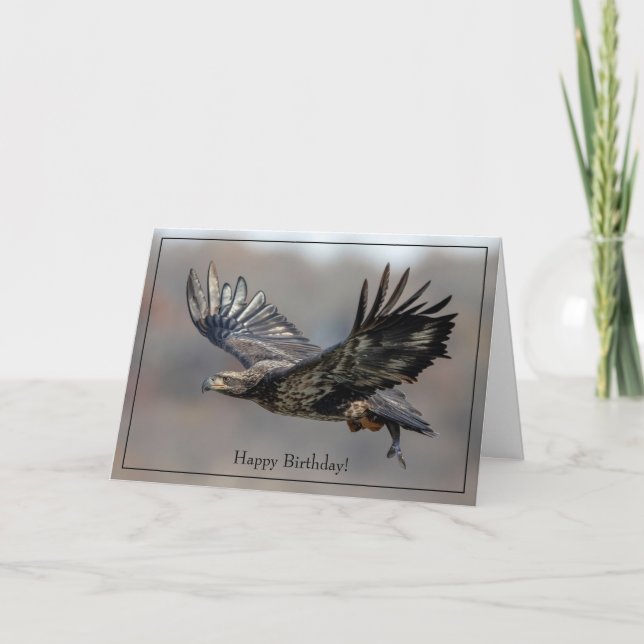 Cartão Feliz Aniversário - Bald Eagle (Frente)