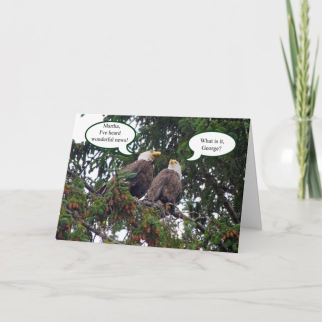 Cartão Feliz Aniversário, Bald Eagles Card (Frente)