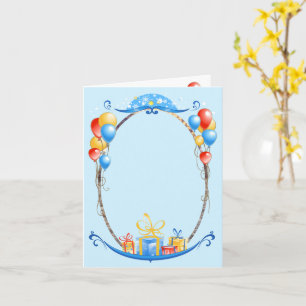Cartão Feliz Aniversário Balões Personalizados Nome e Ida