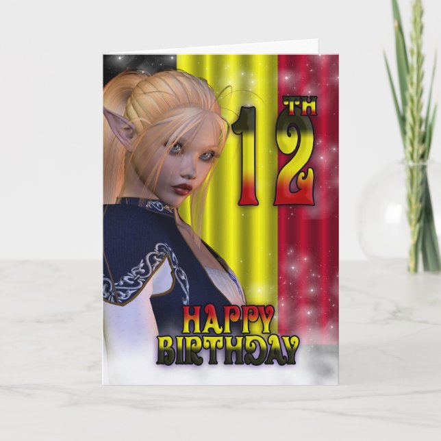 Cartão Feliz aniversário Bandeira Belga (Frente)