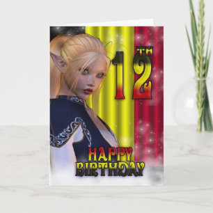 Cartão Feliz Aniversário Bandeira Belga