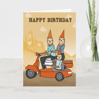 Cartão Feliz Aniversário - Banheiras Andando de Saudação