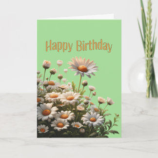 Cartão Feliz Aniversário Belas Margaridas