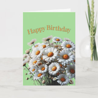 Cartão Feliz Aniversário Belas Margaridas