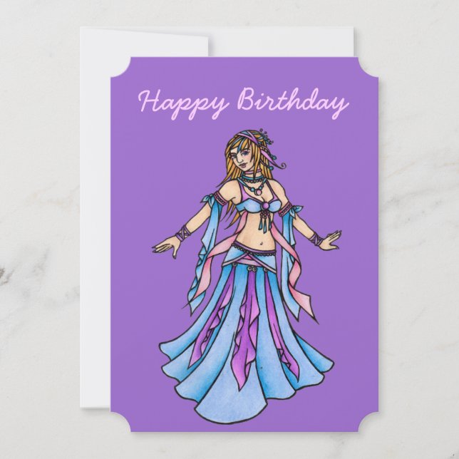 Cartão Feliz Aniversário Belly Dancer Card (Frente)