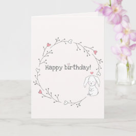 Cartão Feliz aniversário! Belo Aniversário Coelhinho