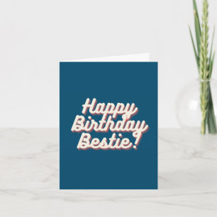 Cartão Feliz Aniversário Bestie Teal