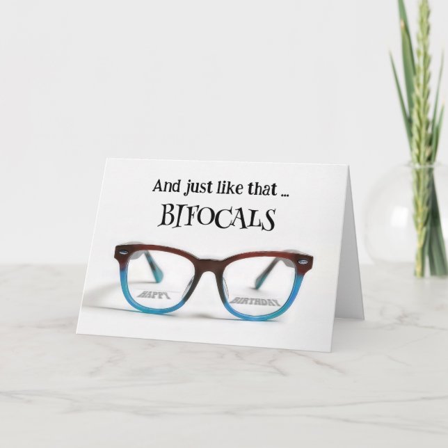 Cartão Feliz aniversário Bifocals (Frente)