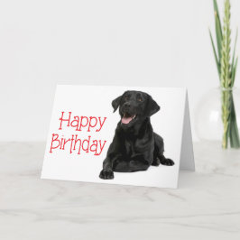 Cartão Feliz aniversário Black Labrador Puppy Dog - Verso