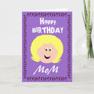Cartão Feliz Aniversário Blona Hair Mãe da Filha