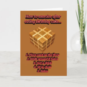 Cartão Feliz aniversário bolo engraçado humorístico Feliz