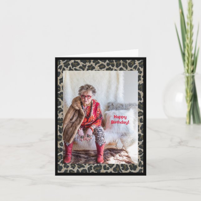 Cartão Feliz aniversário, bom conselho para um passeio Wo (Frente)