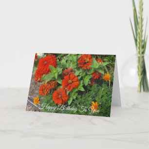 Cartão Feliz aniversário Bonito Flores Vermelhas