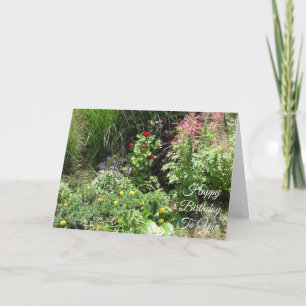 Cartão Feliz aniversário Bonito Flores Vermelhas e Amare