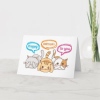 Feliz Aniversário Bonito Gatinhos Engraçados Prato