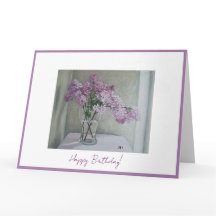 Feliz aniversário, bonito roxo, lilases floral