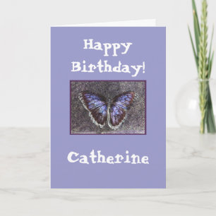 Cartão Feliz Aniversário-borboleta/Nome Personalizado