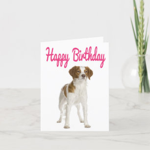 Cartão Feliz Aniversário Brittany Spaniel Puppy Dog Card