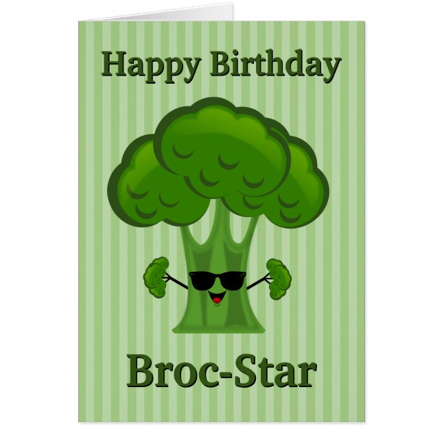 Cartão Feliz aniversário Broc-Star Broccoli (Frente)