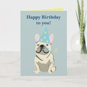 Cartão Feliz aniversário! Bulldog Francês
