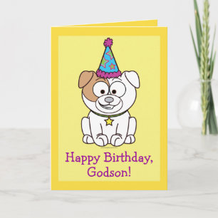 Cartão Feliz Aniversário Bulldog: Godson