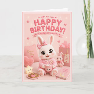 Cartão Feliz Aniversário Bunny com Mochi dos Baby Bun Bun